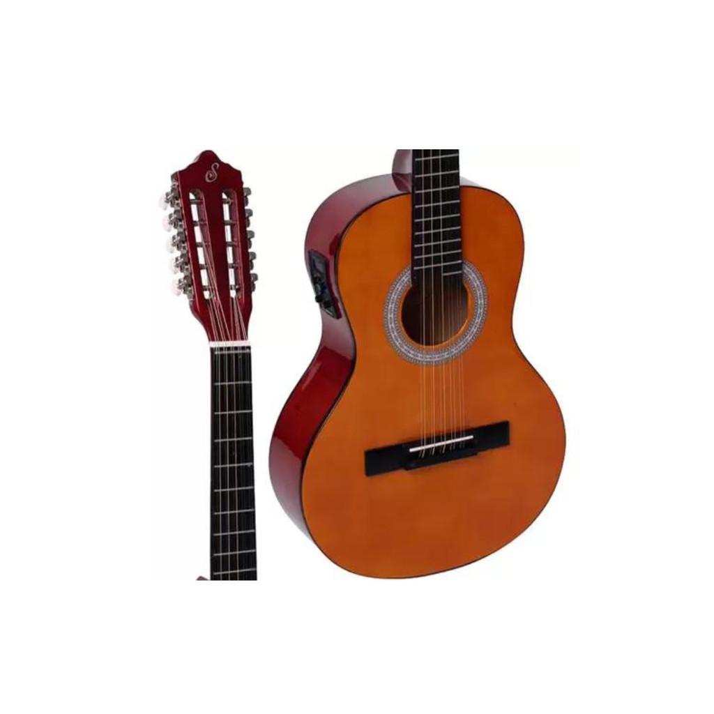 Viola Caipira Giannini Elétrica Vs-14 Eq Ns Natural Fosca