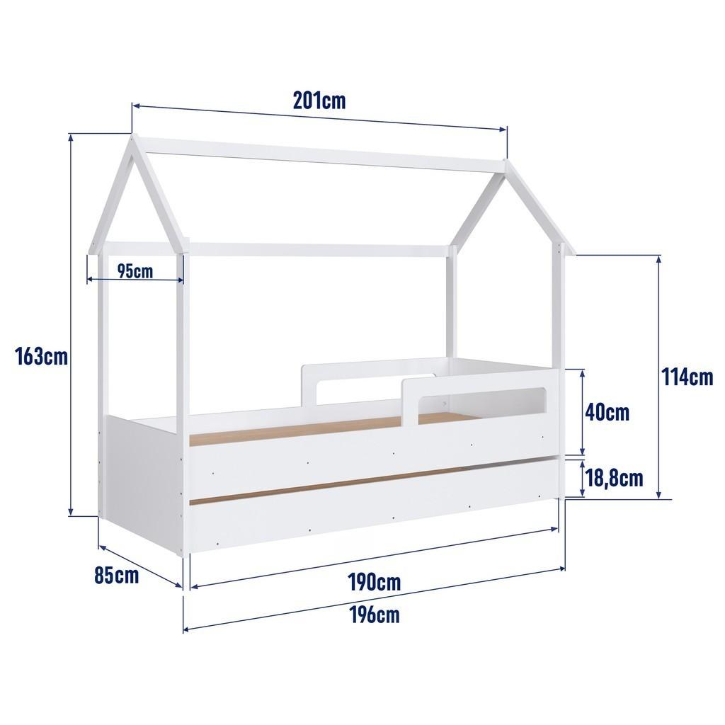 Cama Infantil Montessoriana Com Cama Auxiliar Branco