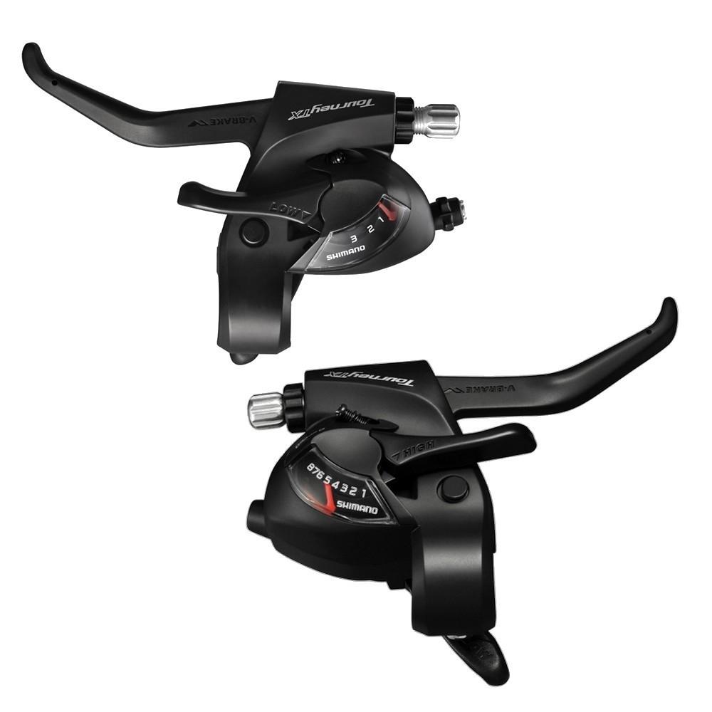 Câmbio Dianteiro + Traseiro + Par Alavancas Shimano Tourney Tx800 - 3X8V/24V