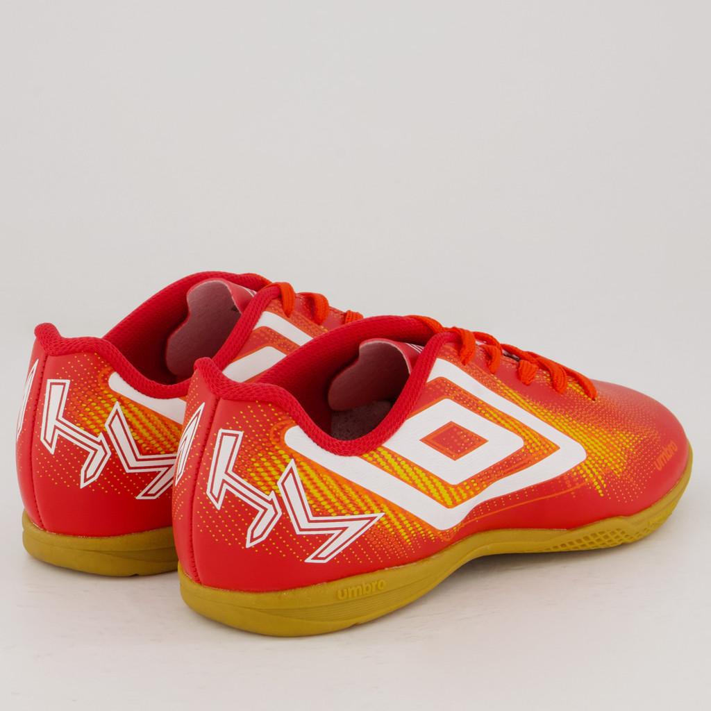 Chuteira Umbro Heatmap Futsal Juvenil Vermelha E Laranja
