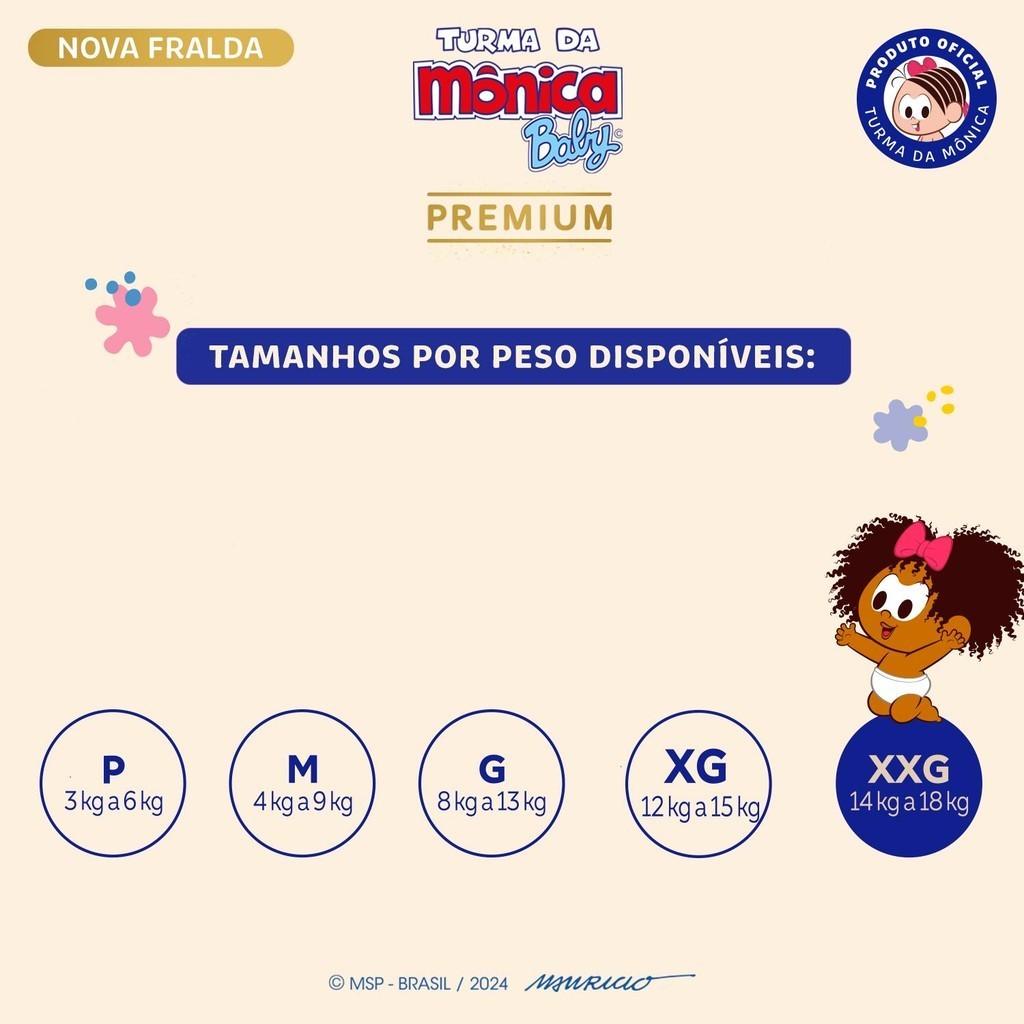 Fralda Turma Da Mônica Baby Premium Jumbo Xxg Com 14un