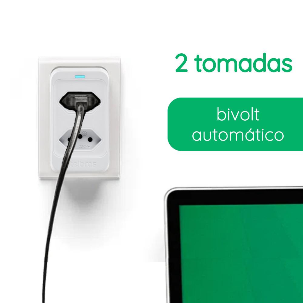 Anti Surto Tomada De Proteção Elétrica Intelbras Eps 302 Bivolt Branca 3 Pinos Dispositivo Anti Curto Circuito