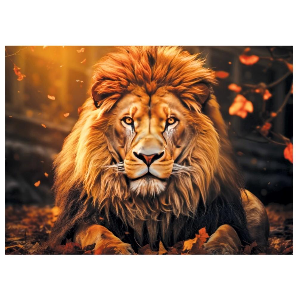 Quebra Cabeça Rei Da Savana 1000 Peças Ggb Brinquedo Puzzle Leão Selva Animal Natureza Zoo Brinquedo