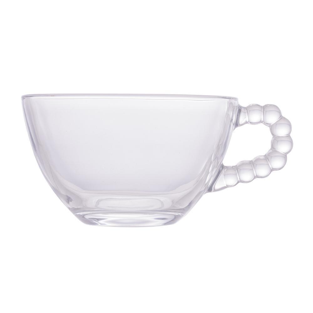 4 Xícaras Para Chá Wolff Pearl De Cristal 180ml