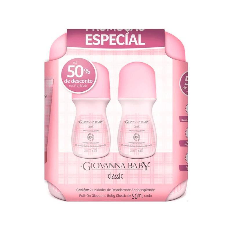 Kit Desodorante Roll-on Giovanna Baby Classic 2 Unidades 50ml Cada