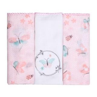 Kit Fralda De Pano Papi Bordados Karinho Borboleta - 03 Peças