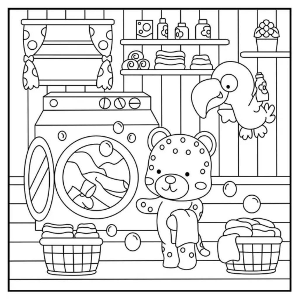 Livro Comfy Cozy Books Cute World Para Colorir