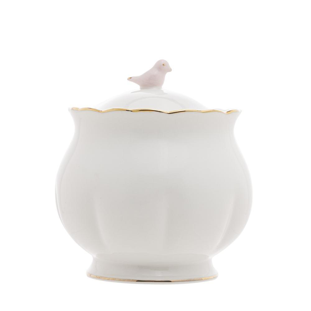 Açucareiro Wolff Birds De Porcelana Branco 300ml