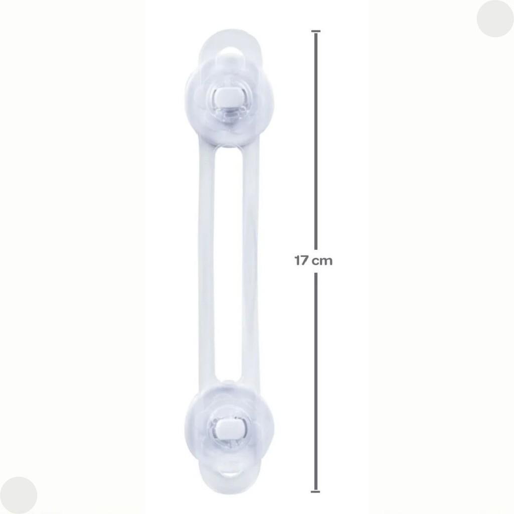 Kit 2 Travas De Segurança Multiuso Flexíveis Buba Para Gavetas Portas Armários Proteção Infantil