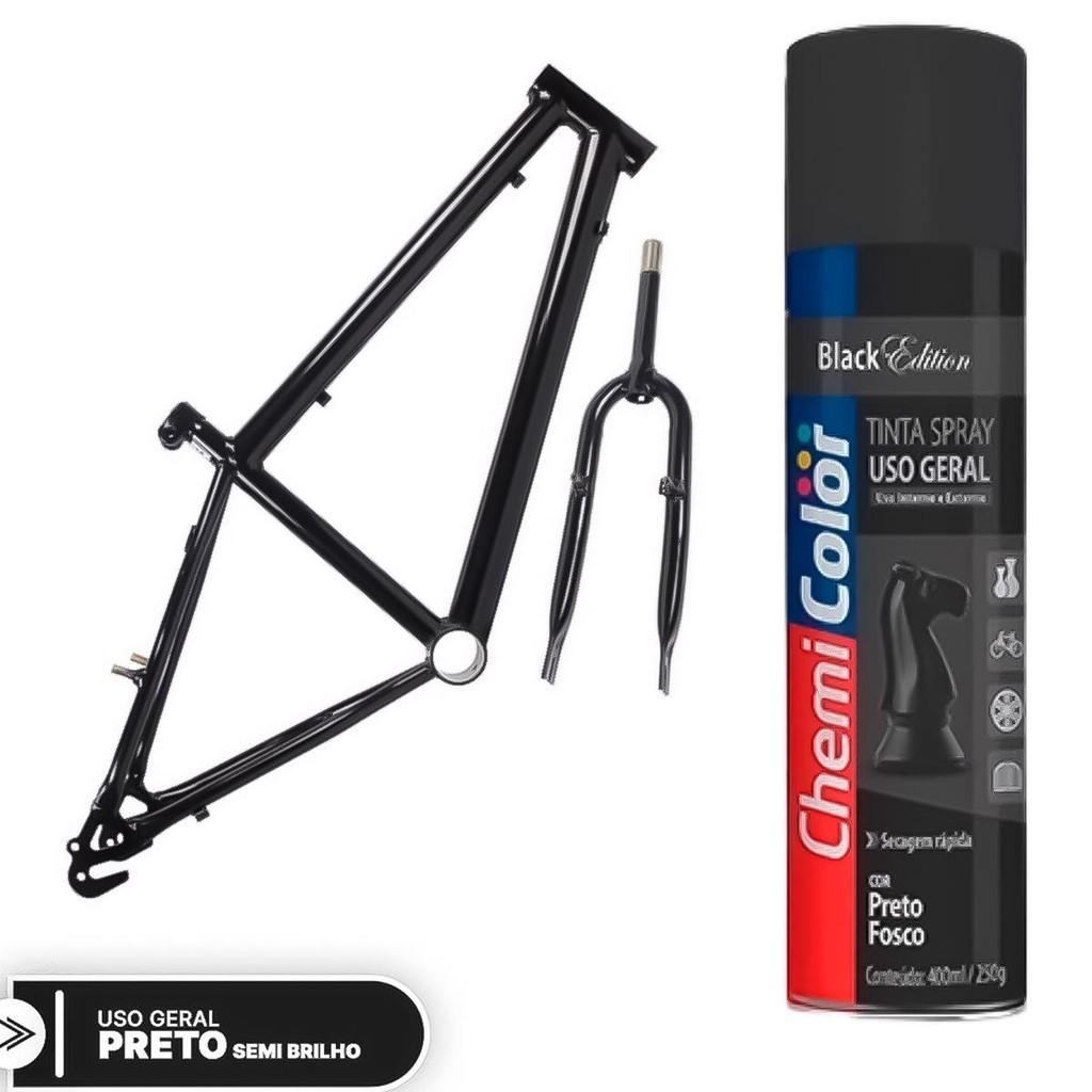 Tinta Spray Preto Fosco Uso Geral Chemicolor Uso Interno/externo Secagem Rápida 400ml/250g