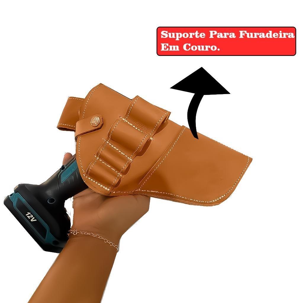 Suporte De Cinto Para Parafusadeira Furadeira Sem Fio Uso Profissional Couro