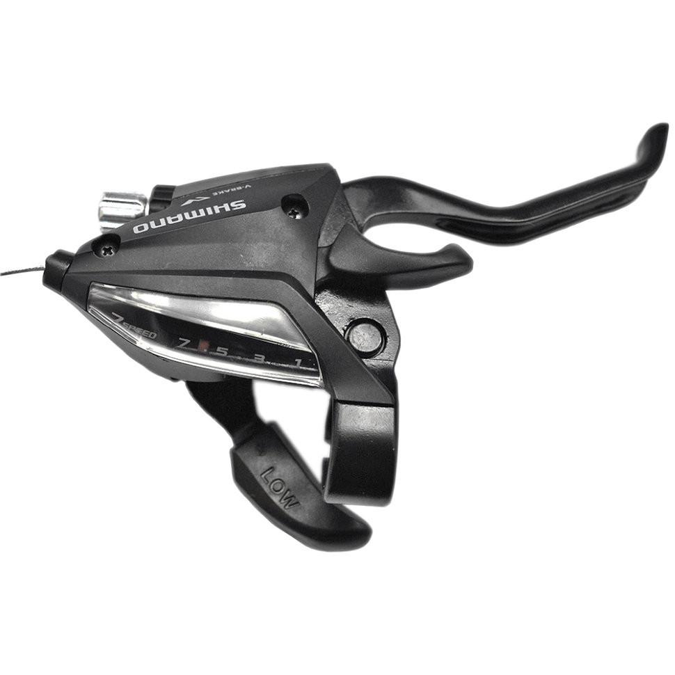 Alavanca Câmbio/freio Shimano Altus St-ef500 Ez Fire V-brake Ou Disco Mecânico Traseiro Direito - 7V