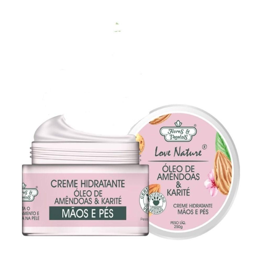 Creme Para Mãos E Pés Flores E Vegetais Amêndoas 250g