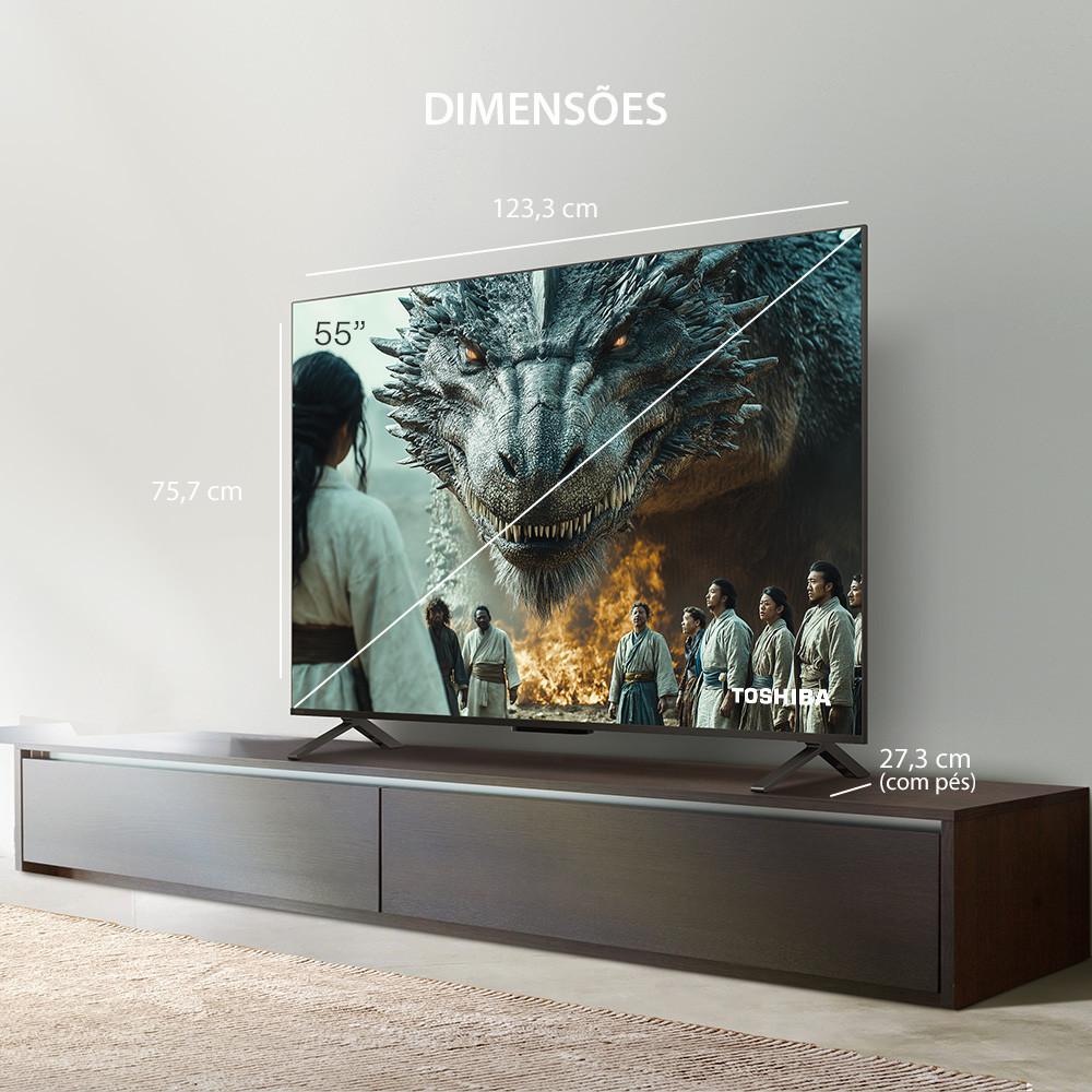 Smart TV Qled 55 4K Toshiba Google TV 3hdmi 2USB Wi-fi