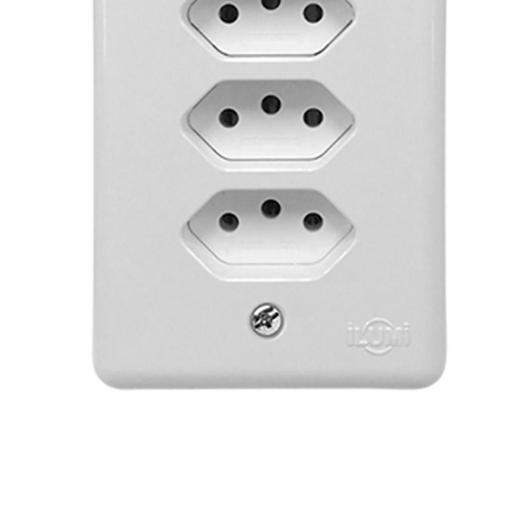 Conjunto Tomada Tripla Monobloco Stylus Ilumi