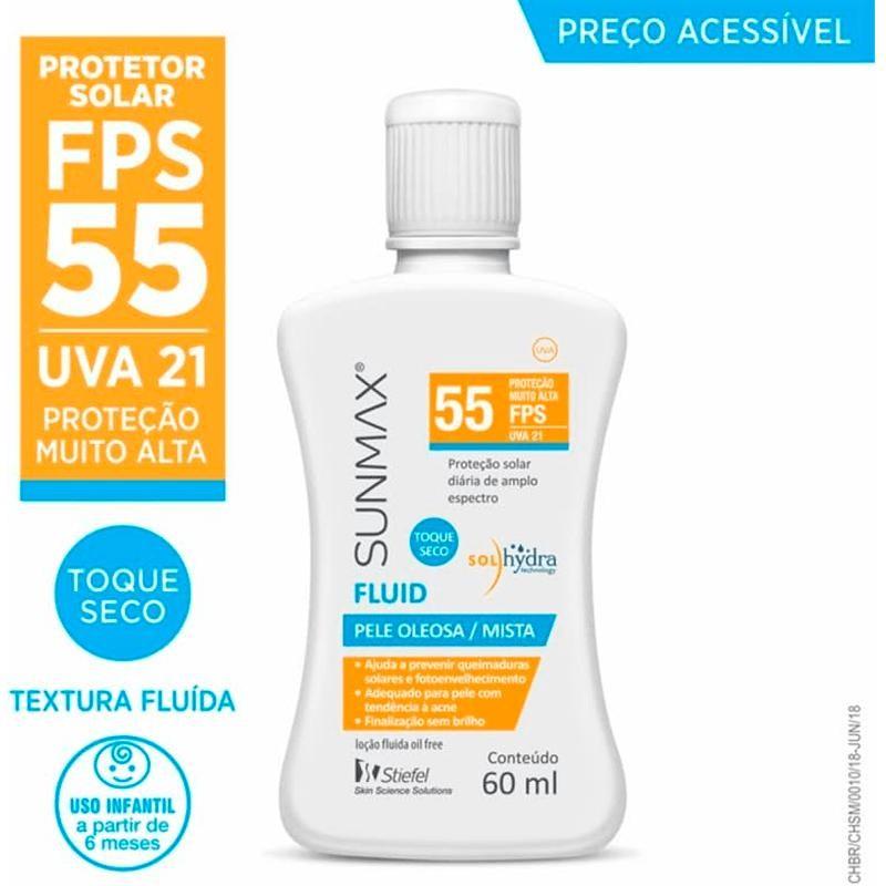 Protetor Solar Sunmax Fluid Fps55 60ml