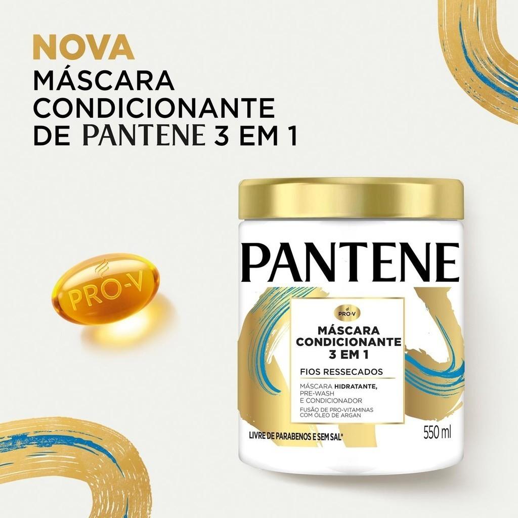Máscara Pantene Condicionante Fios Ressecados 3 Em 1 500ml