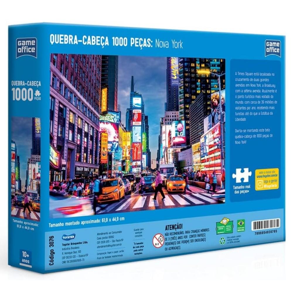 Quebra Cabeça Nova York 1000 Peças Toyster Times Square Puzzle Pontos Turísticos Eua New Iorque Usa