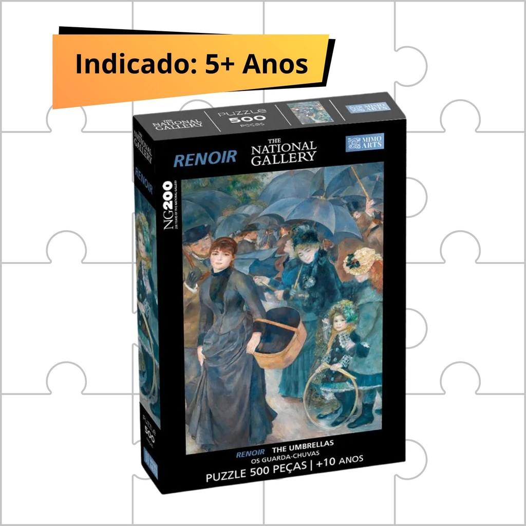 Quebra Cabeça Puzzle 500 Peças Os Guarda Chuvas - Renoir Mimo Toys Jogo Colecionável Adulto Presente