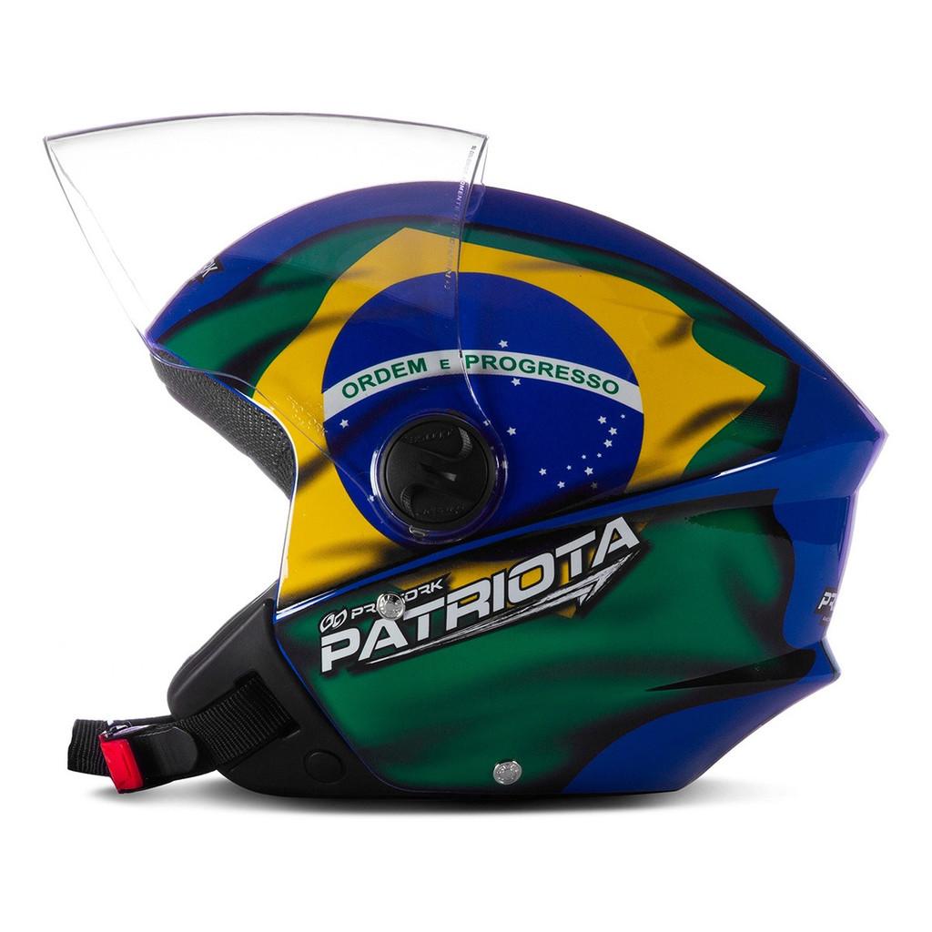 Capacete Patriota Brasil PRO Tork New Liberty Masculino Feminino Tamanho 56 58 60 Vários Modelos Cores