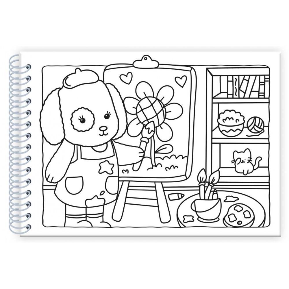 Livro Comfy Cozy Books Cute Vibes - Livro De Colorir