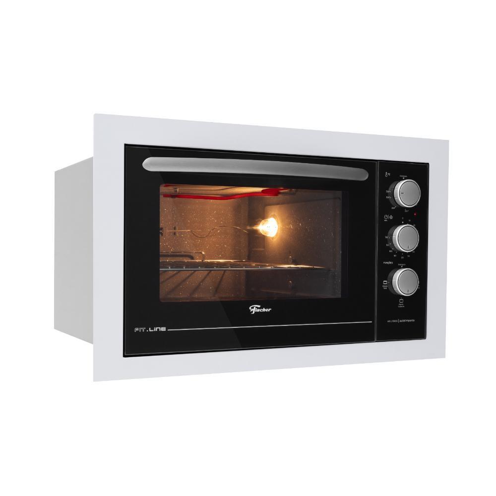 Forno De Embutir Elétrico Fischer Fit Line 48L Com Timer E 3 Funções Branco 127V