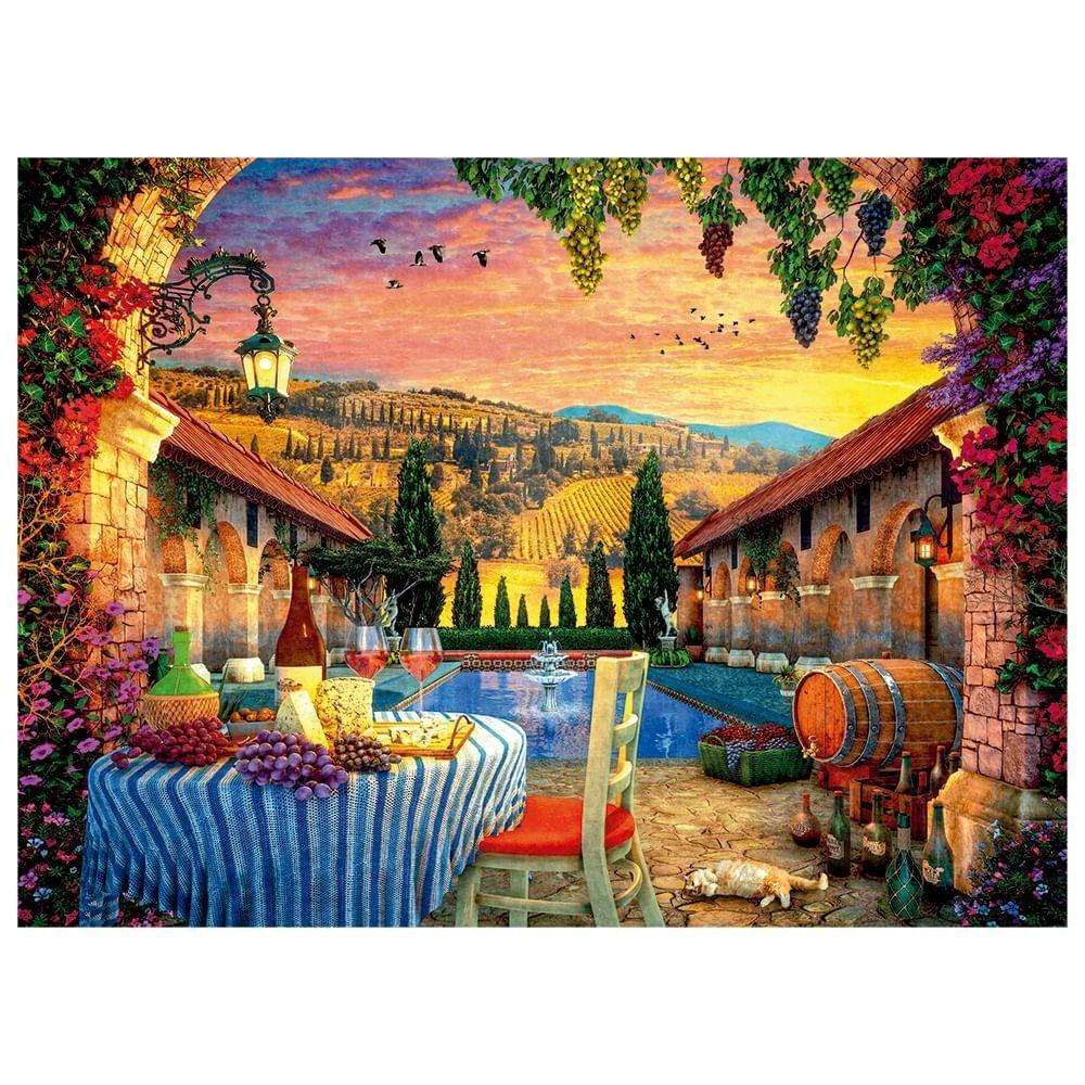 Mini Puzzle 500 Peças Entardecer Na Vinícula