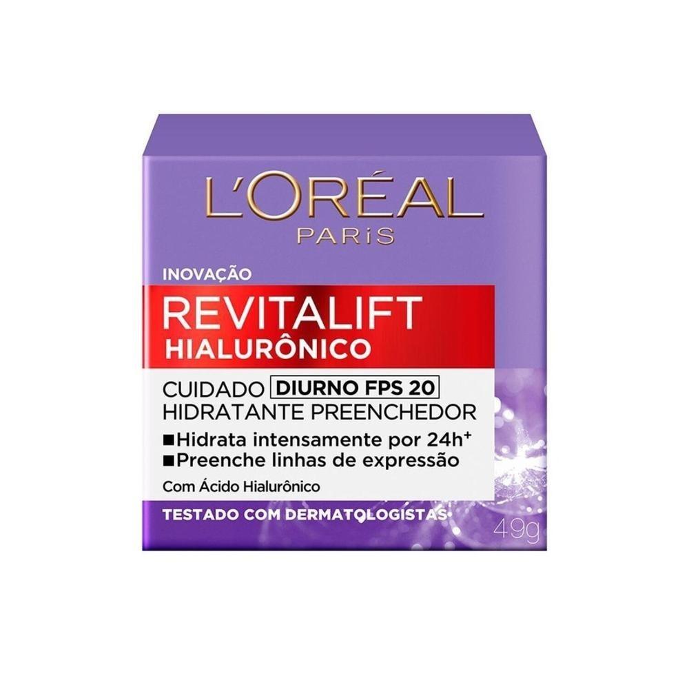 Creme Hidratante Facial Anti-idade L Oreal Paris Revitalift Hialuronico Diurno Fps20 49g