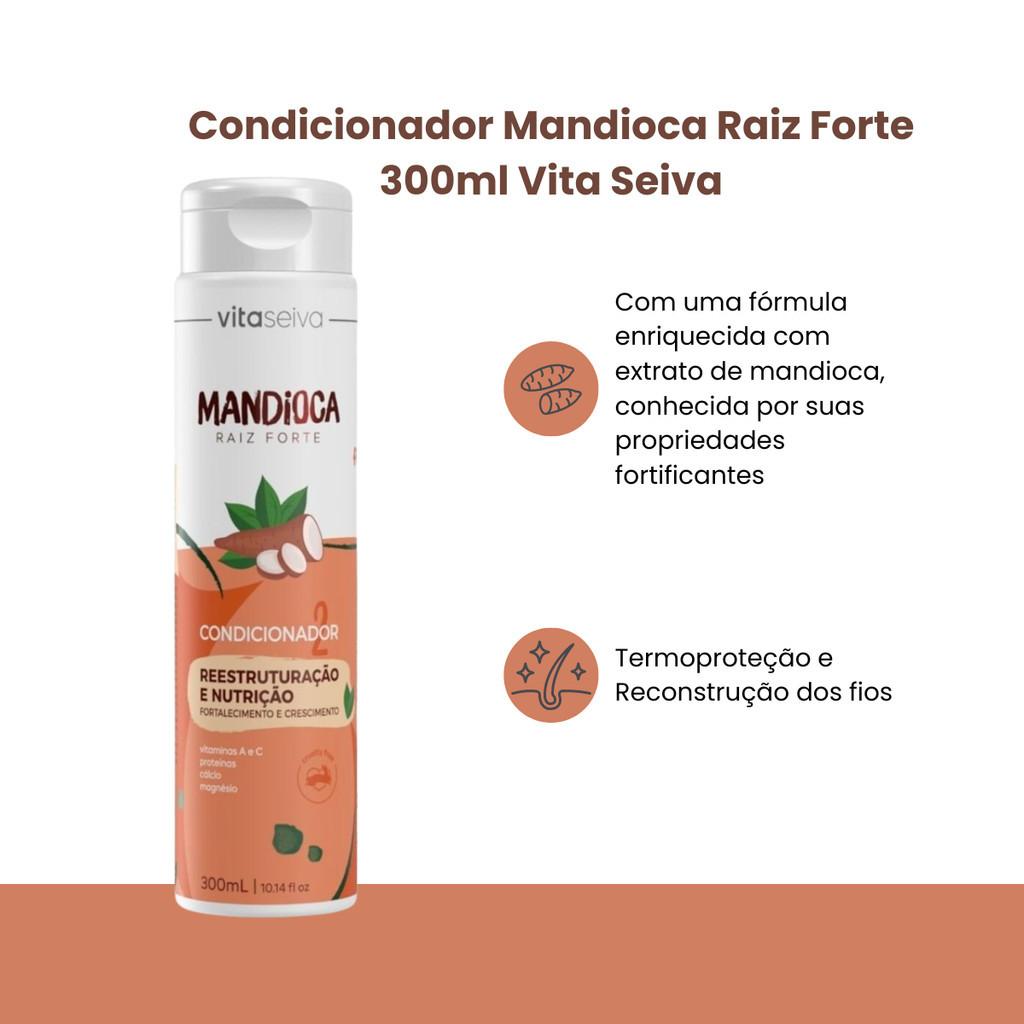 Condicionador Mandioca Raiz Forte 300ml Vita Seiva Reestruturação E Nutrição