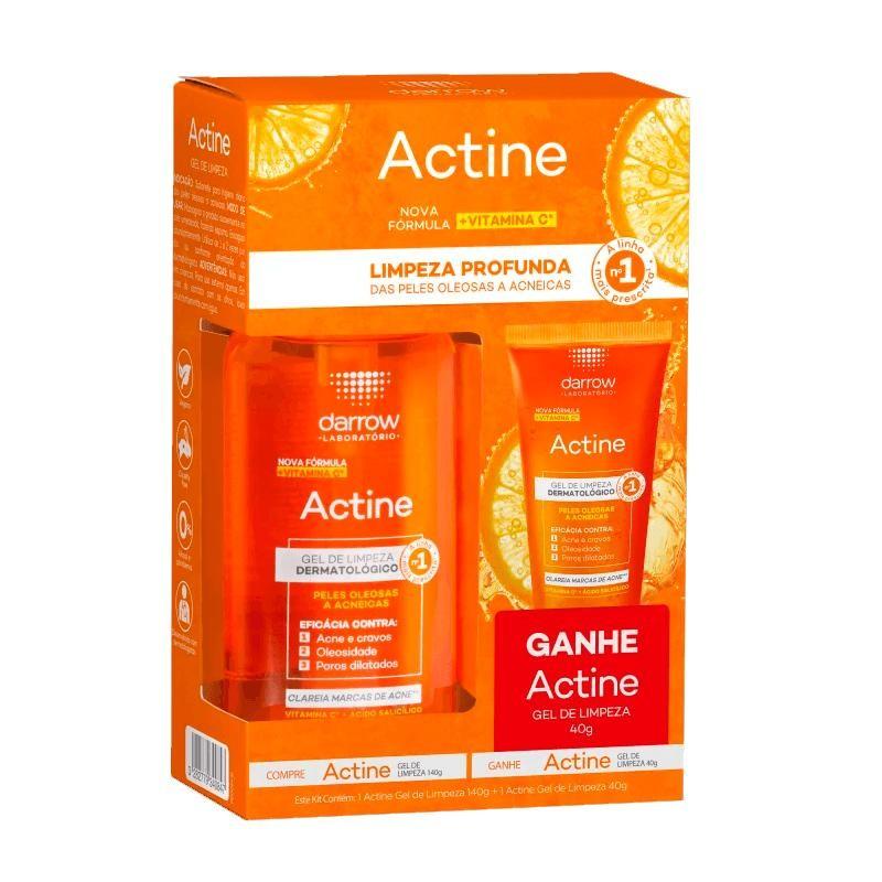 Kit Gel De Limpeza Darrow Actine Pele Oleosa E Acneica 140g + Gel De Limpeza Darrow Actine Pele Oleosa E Acneica 40g