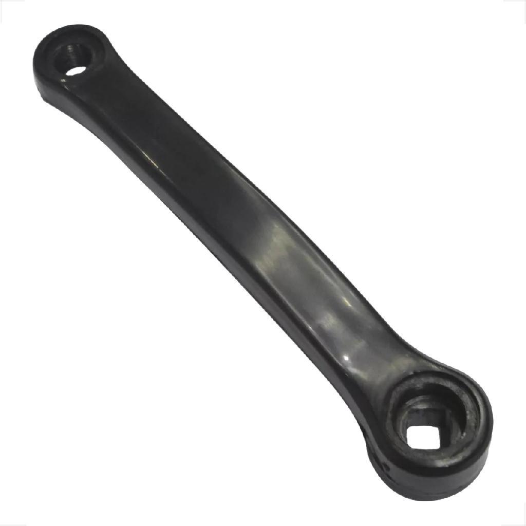 Pedivela Braço Esquerdo Ponta Quadrada 170mm Preto Bike Aço Reforçado