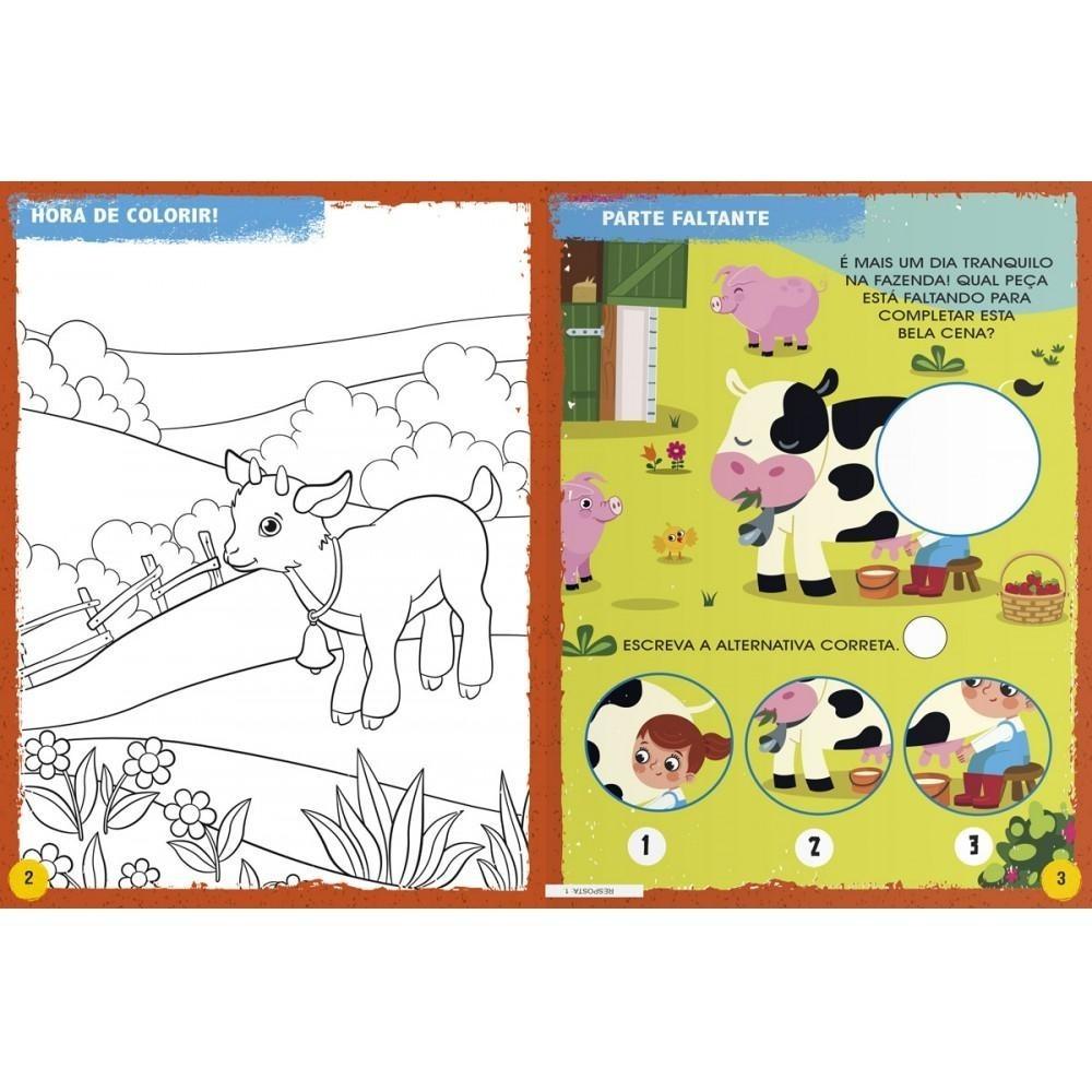 Livro Adesivos Animais Da Fazenda - Passatempos Divertidos