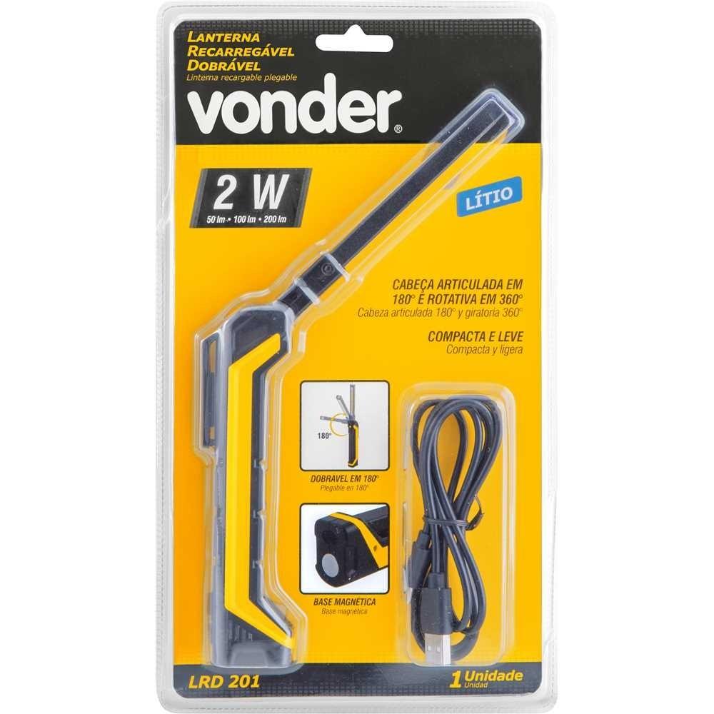 Lanterna Recarregável Dobrável LED Lrd 201 Vonder