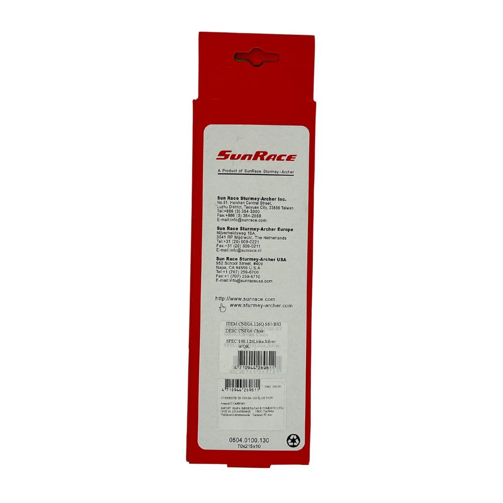 Corrente 10V Sunrace Cn10a 126 Elos Prata C/Power Link P/3x10v 2x10v 1x10v Cassete 11/51 Ou 11/50
