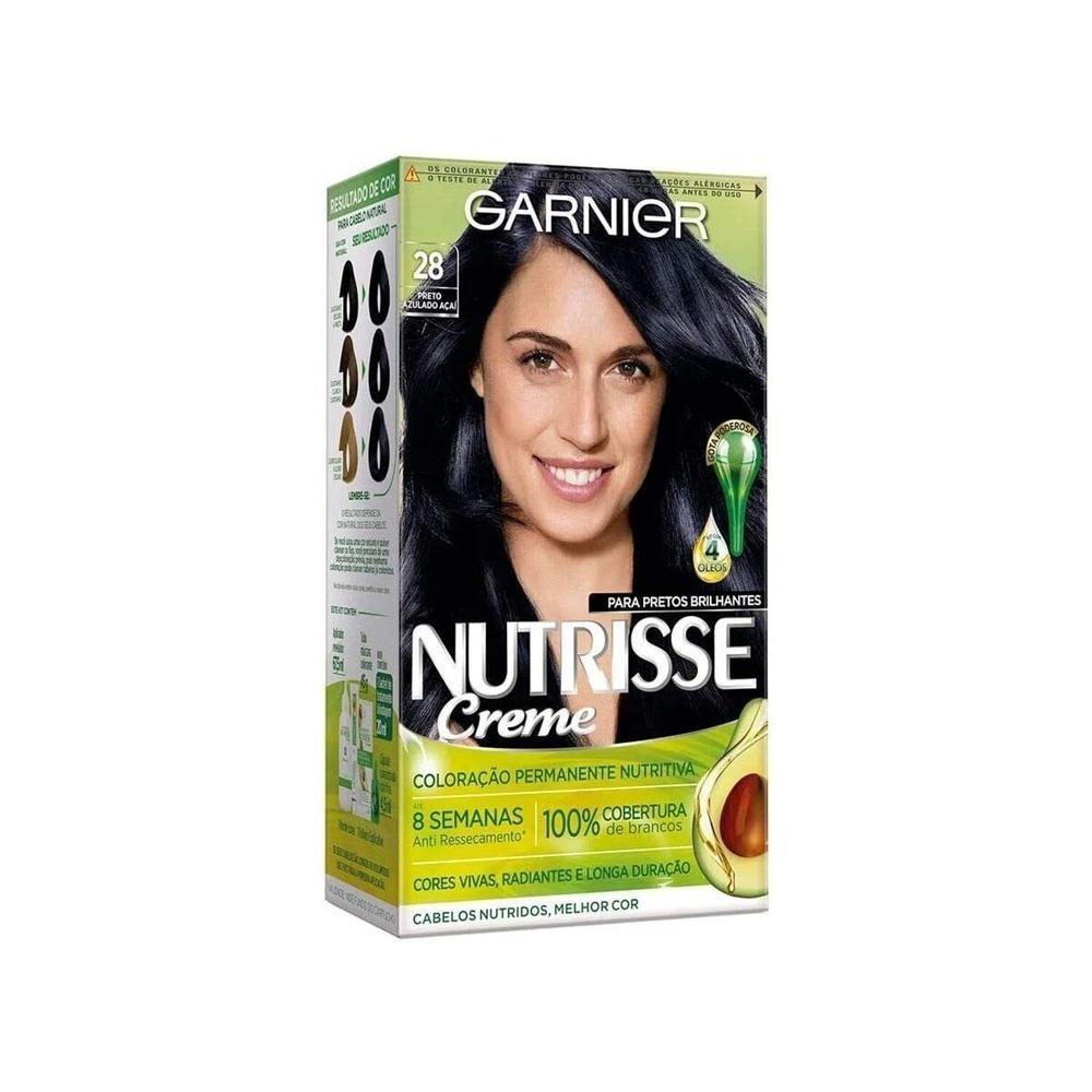 Tintura Creme Garnier Nutrisse 2.8 Preto Azulado Acai