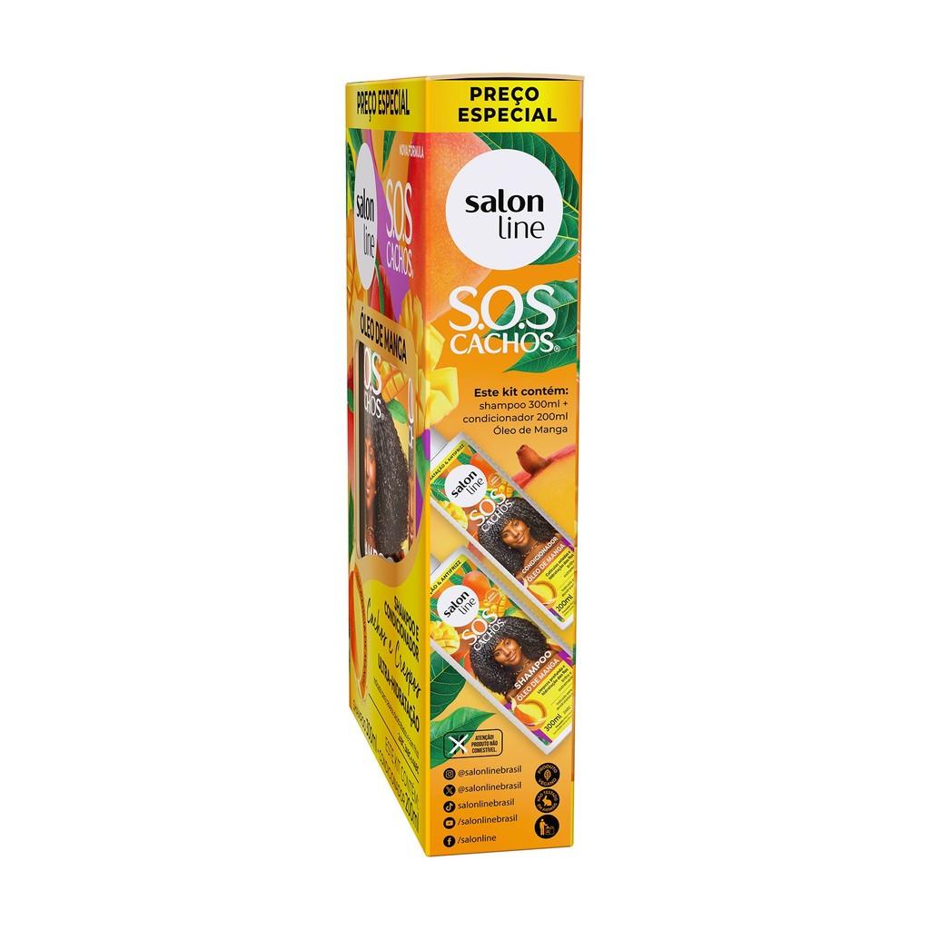 Kit Shampoo 300ml + Condicionador 200ml Sos Cachos Óleo De Manga