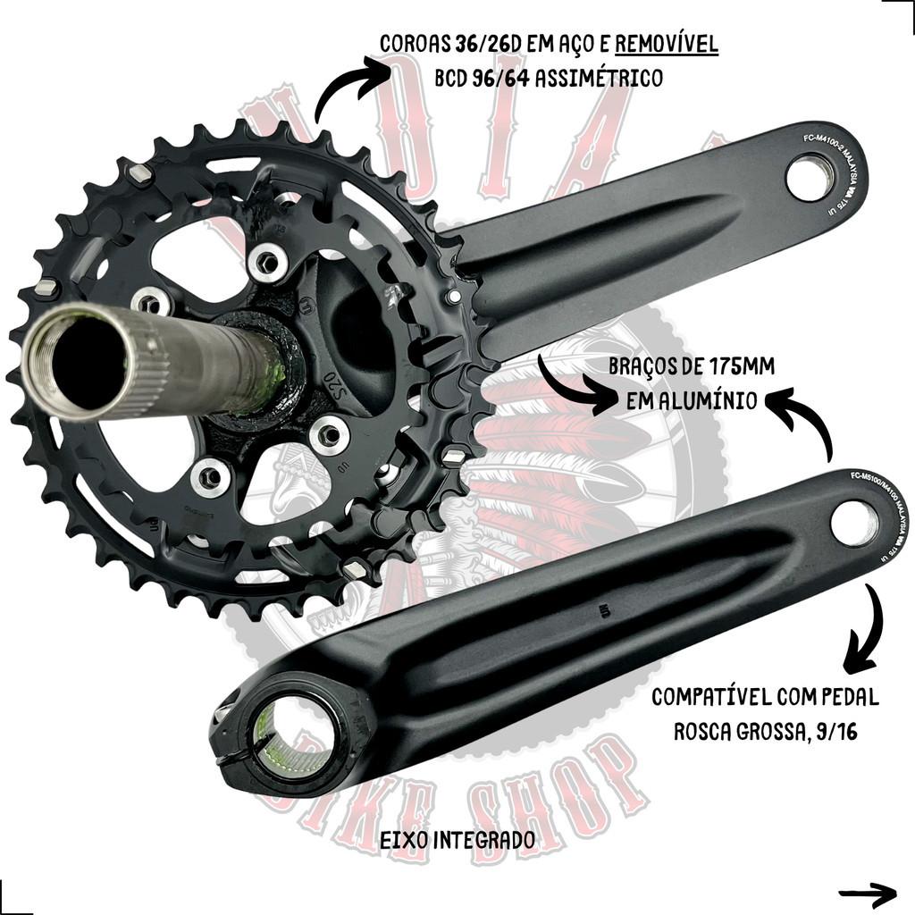Pedivela Shimano Deore M4100 Fc-m4100 175mm - Coroas 36/26d - 2x10v