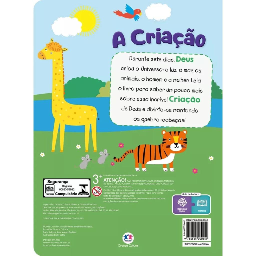Livro Quebra-cabeça Com 20 Peças A Criação