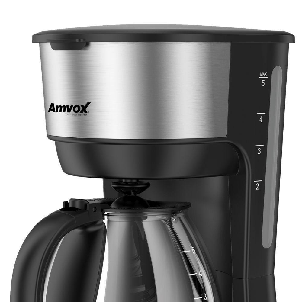 Cafeteira Elétrica Amvox Acf227 18 Xícaras Preta/inox