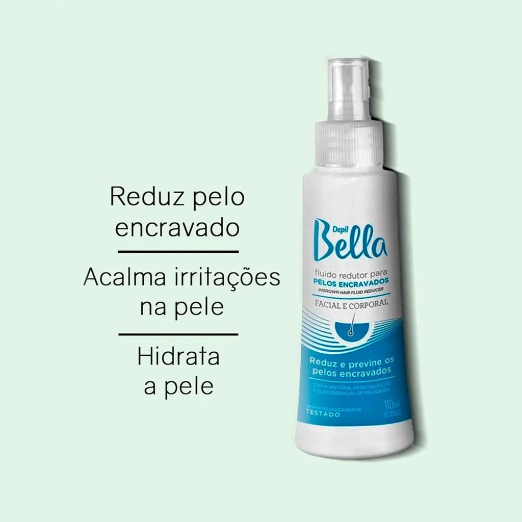 Fluido Redutor P/Pelos Encravados Depil Bella 110ml Facial E Corporal Alantoína E Ácido Salicílico