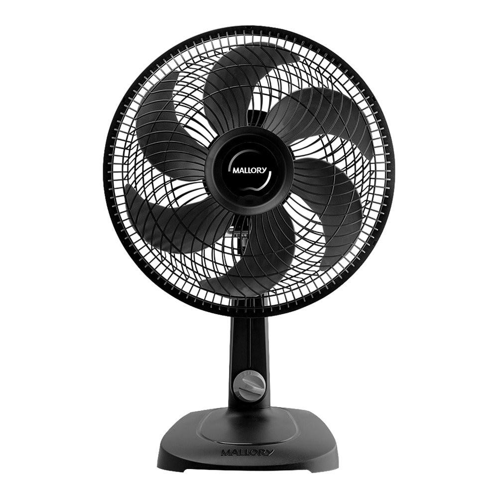 Ventilador Mesa Mallory Compact 30cm Com 3 Velocidades Preto