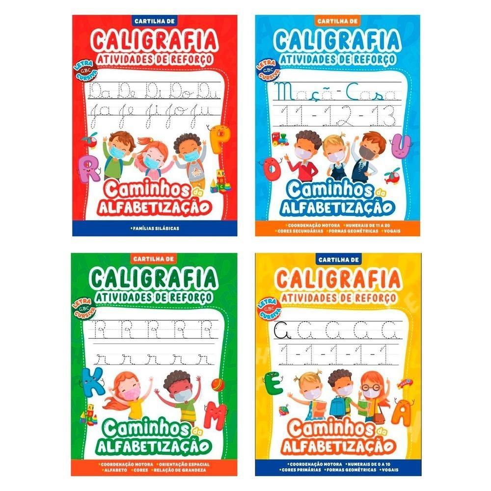Combo Caligrafia E Atividades De Reforço - Klit Com 4 Cartilhas