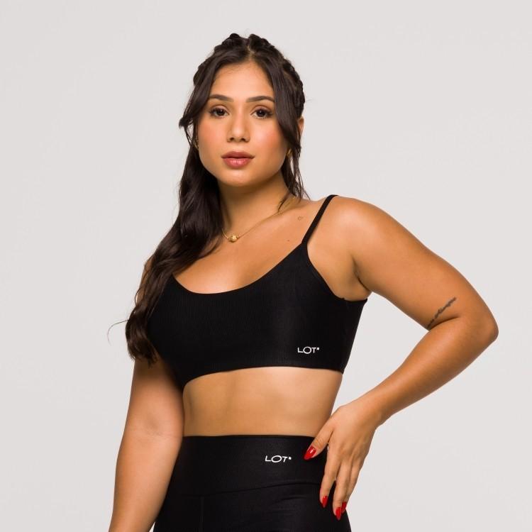 Top Academia Fitness Feminino Poliamida Preto Costas Abertas Crossfit