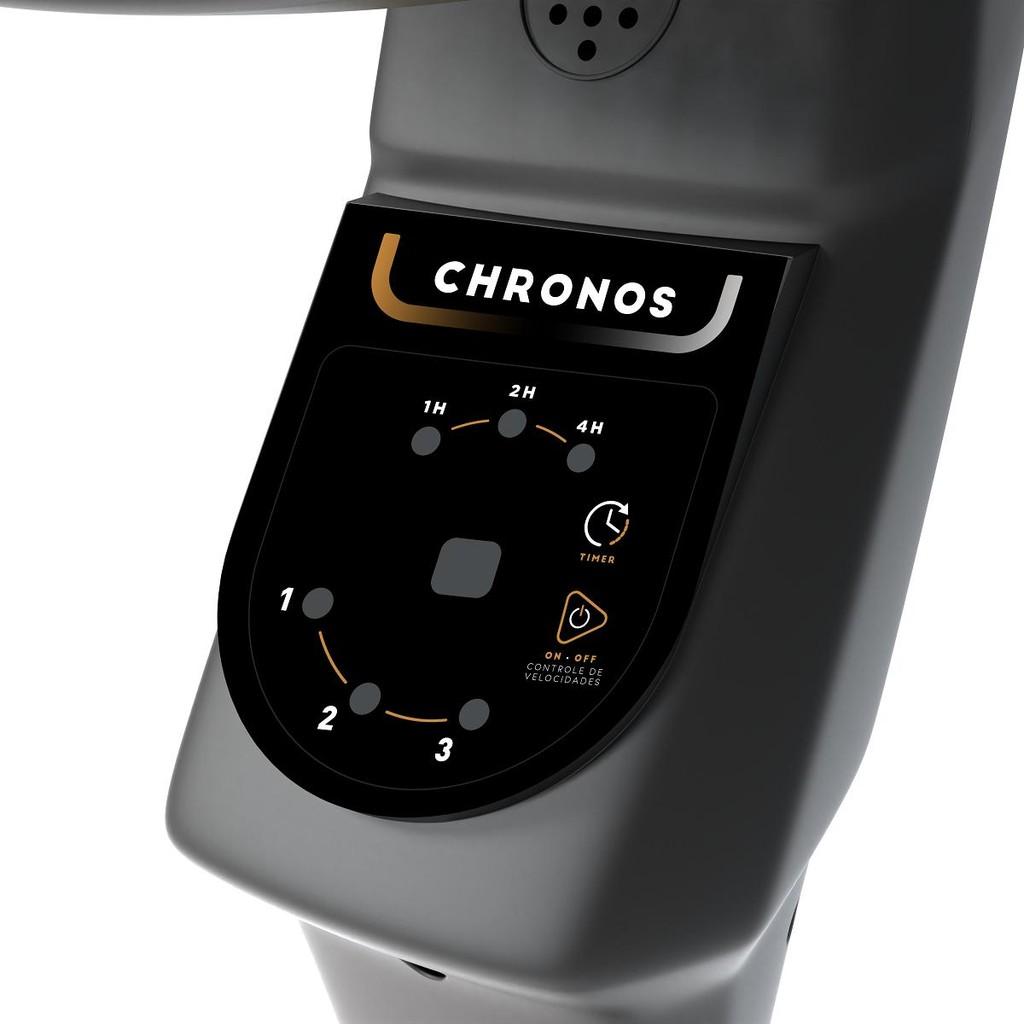 Ventilador De Coluna Mallory Chronos Com Controle Remoto E Painel Touch Preto E Dourado 40cm - 220V