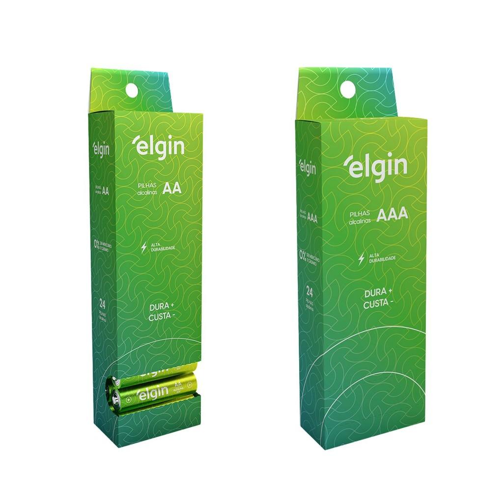 Pilha Alcalina Aa Pequena Aaa Palito 9V Brinquedo Elgin