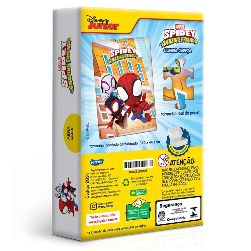 Quebra Cabeça Spidey Disney Junior 60 Peças Toyster Marvel Spider Man Puzzle Homem Aranha Desenho