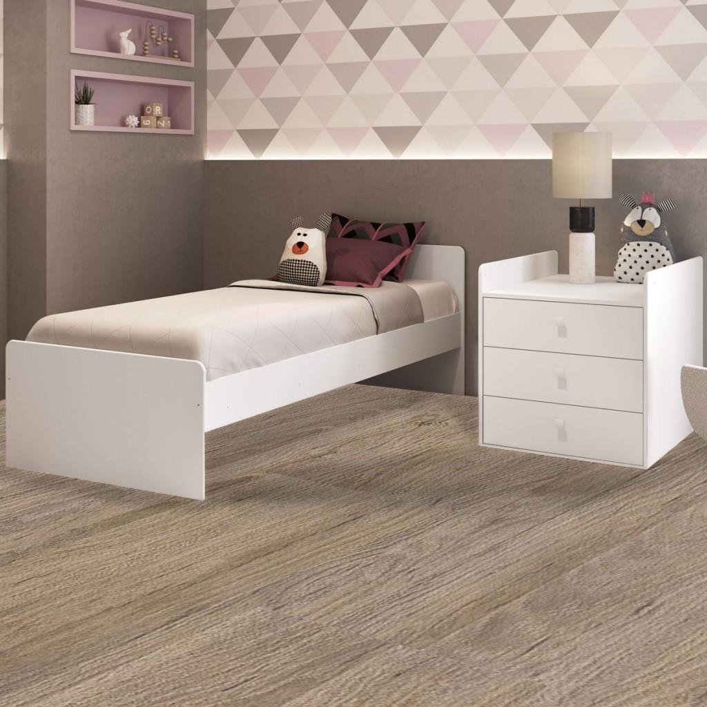 Berço Cama Com Cômoda Bb680 Branco - Completa Móveis
