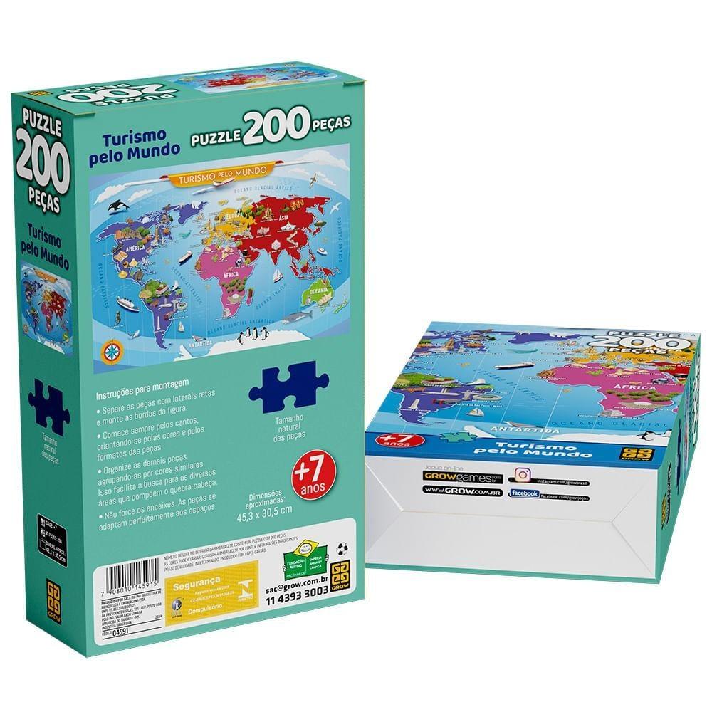 Puzzle 200 Peças Turismo Pelo Mundo
