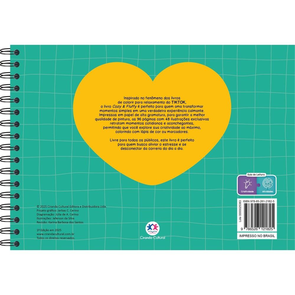 Cozy And Fluffy - Livro De Colorir Infantil - Verde Capa Dura Ciranda Cultural