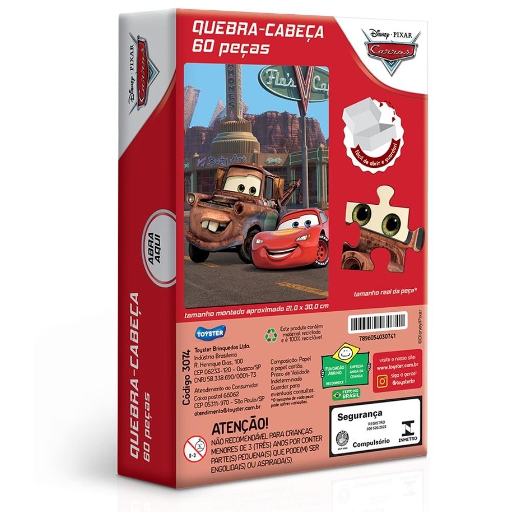Quebra Cabeça Carros Disney Pixar 60 Peças Jak Toyster Puzzle Criança Filme Desenho Jogo Brinquedo